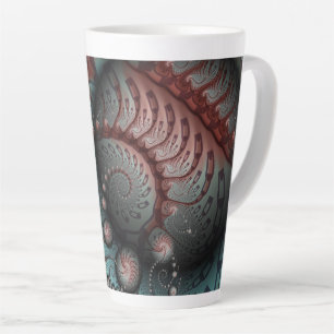 Abstract Vivid Fantasy Fractal Art Brown Blue Latte Mug