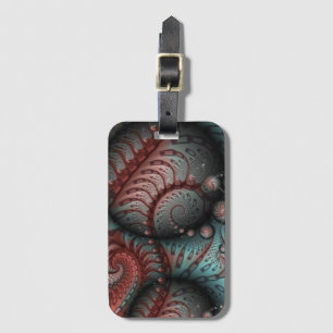 Abstract Vivid Fantasy Fractal Art Brown Blue Luggage Tag