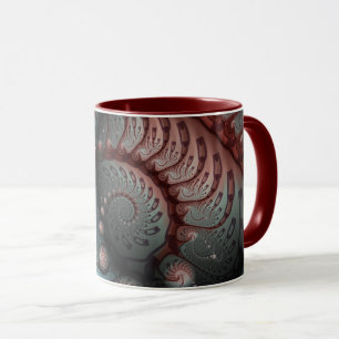 Abstract Vivid Fantasy Fractal Art Brown Blue Mug