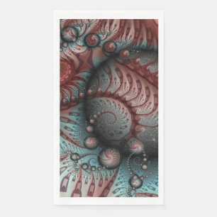 Abstract Vivid Fantasy Fractal Art Brown Blue Napkin