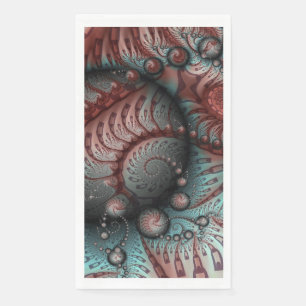 Abstract Vivid Fantasy Fractal Art Brown Blue Napkin