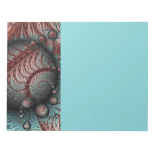 Abstract Vivid Fantasy Fractal Art Brown Blue Notepad