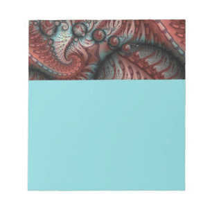 Abstract Vivid Fantasy Fractal Art Brown Blue Notepad