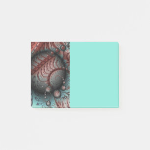 Abstract Vivid Fantasy Fractal Art Brown Blue Post-it Notes
