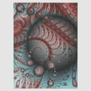 Abstract Vivid Fantasy Fractal Art Brown Blue Tissue Paper