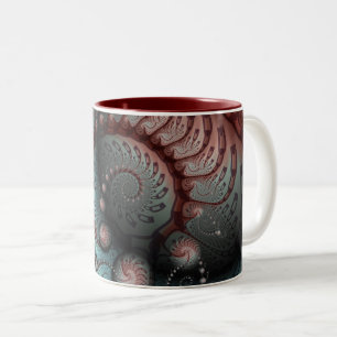 Abstract Vivid Fantasy Fractal Art Brown Blue Two-Tone Coffee Mug