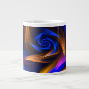 Abstract Vortex Shape Blue Orange Large Coffee Mug