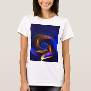 Abstract Vortex Shape Blue Orange T-Shirt