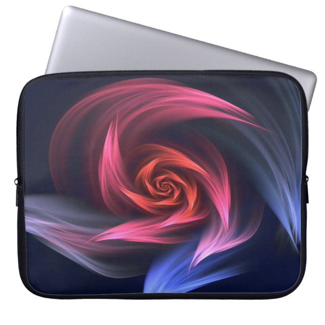 Abstract Vortex Shape Red And Blue Laptop Sleeve (Front)