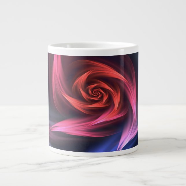 Abstract Vortex Shape Red And Blue Large Coffee Mug (Front)