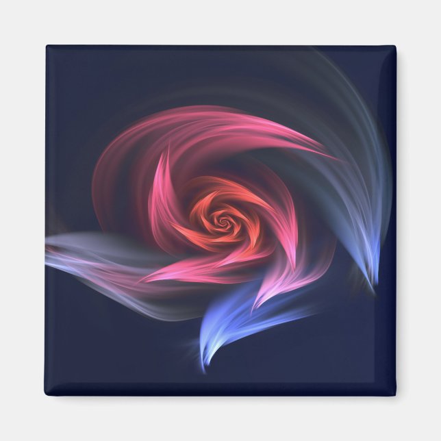 Abstract Vortex Shape Red And Blue Magnet (Front)