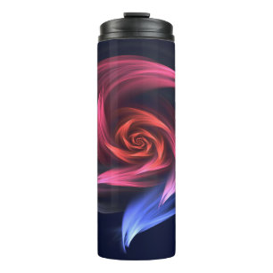 Abstract Vortex Shape Red And Blue Thermal Tumbler