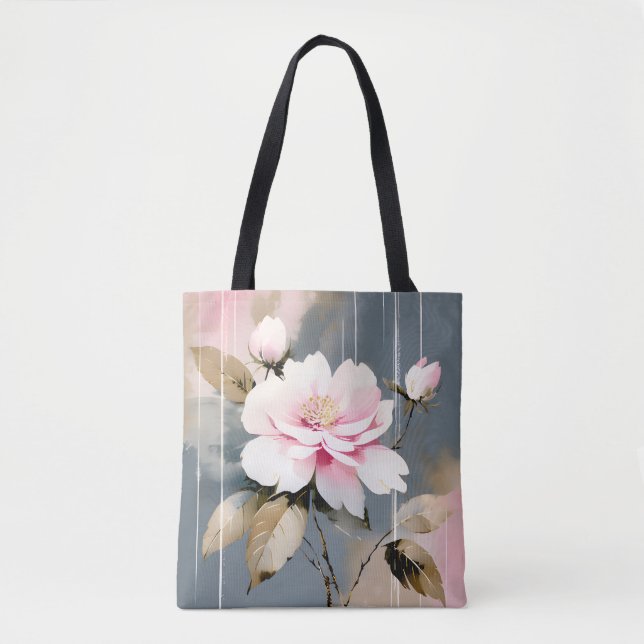 Abstract Wabi-Sabi Flower Tote Bag (Front)