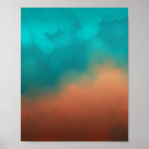 Abstract Wall Art Blue Teal Turquoise Colour