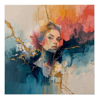 abstract wall art,modern art print,female portrait poster