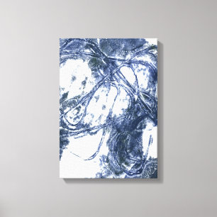 Abstract wall print blue grey