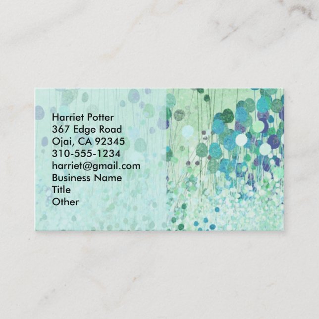 Abstract Wallpaper Fine Vintage Floral Business Card (Front)
