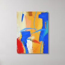 Abstract warm colourful AI art canvas