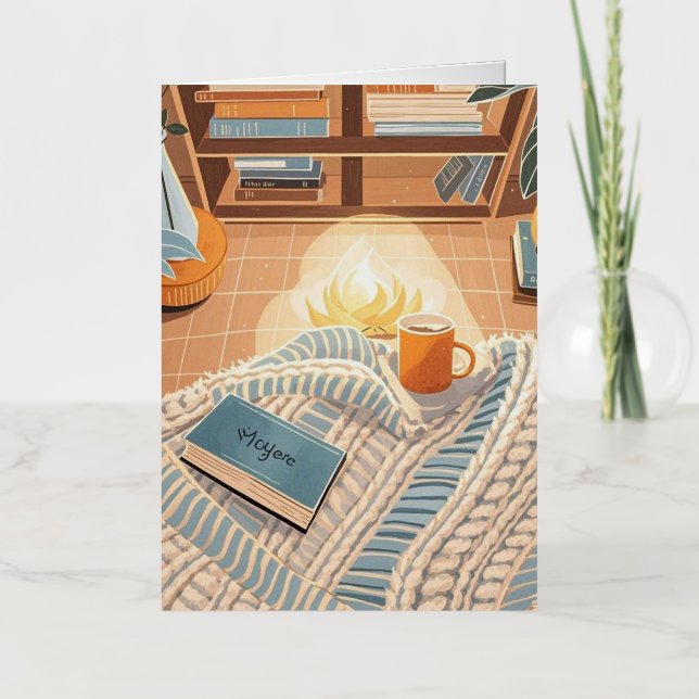 Abstract warm cosy Boho style Foil Greeting Card (Front)