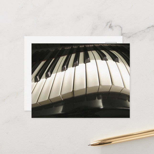 Abstract Warped Piano Keys Postcard (Front/Back In Situ)