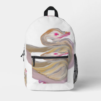 Abstract Water Bird Printed Backpack