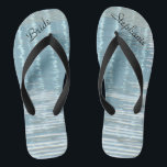 Abstract Water Bride Wedding Custom Flip Flops<br><div class="desc">These personalised, comfortable Bride Flip Flops are a simple, elegant, and chic gift for members of the Bridal Party - Bride, Bridesmaid, Maid of Honour ... They will add to the festivities of your wedding day, bachelorette party, or other celebration. Great by the beach! Easy to customise name and title....</div>