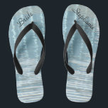 Abstract Water Bride Wedding Custom Flip Flops<br><div class="desc">These personalised, comfortable Bride Flip Flops are a simple, elegant, and chic gift for members of the Bridal Party - Bride, Bridesmaid, Maid of Honour ... They will add to the festivities of your wedding day, bachelorette party, or other celebration. Great by the beach! Easy to customise name and title....</div>