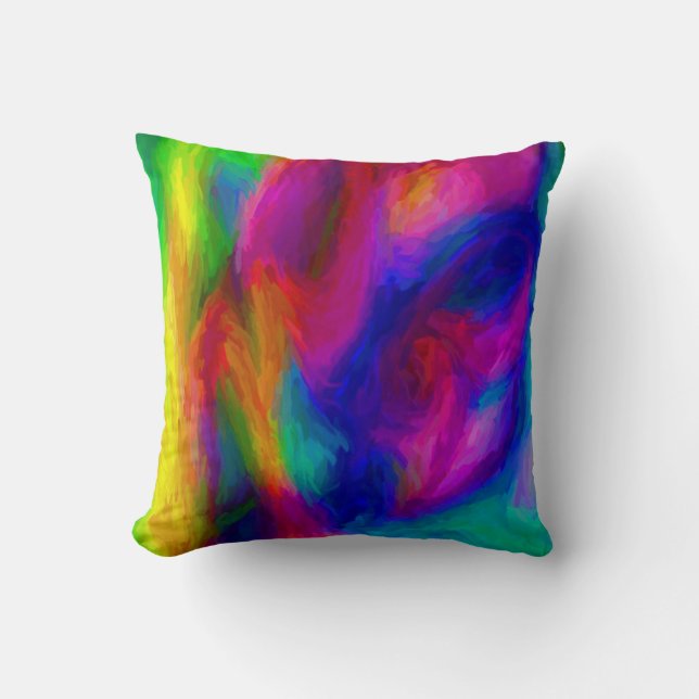 Abstract Water Colors Cushion (Front)