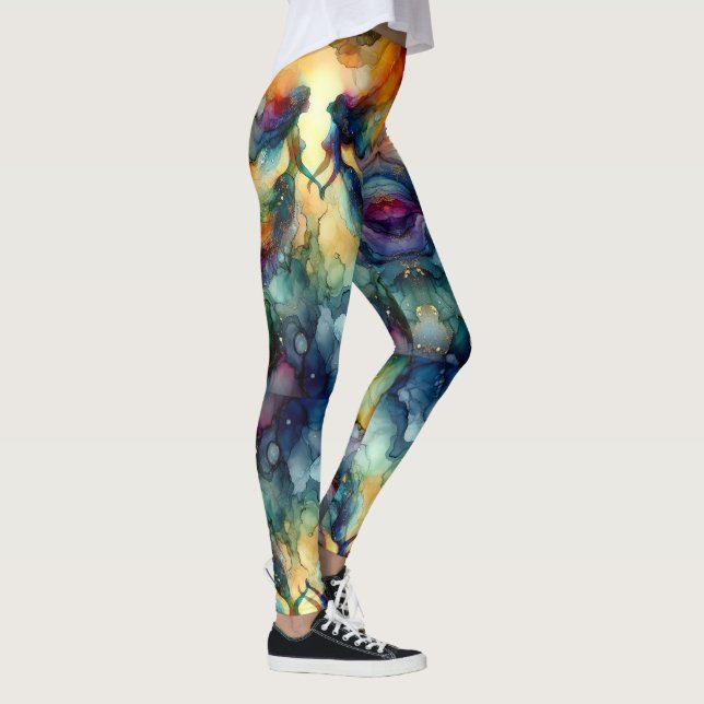 Abstract Water Colour Mermaid Leggings (Right)