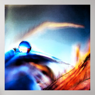 Abstract Water Droplet Vibrant Macro Photography Poster