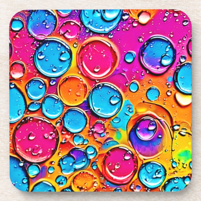 Abstract Water Drops Art Coaster (Front)