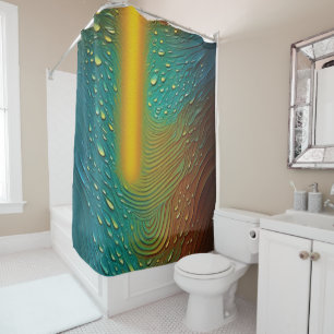 Abstract Water Drops Shower Curtain