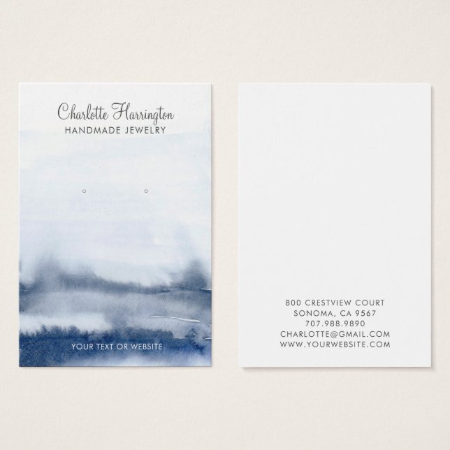 Abstract Water Earring Jewellery Display Card (Front & Back)