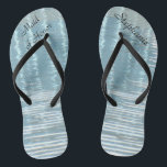 Abstract Water Maid of Honor Wedding Flip Flops<br><div class="desc">These personalized, comfortable Maid of Honor Flip Flops are a simple, elegant, and chic gift for members of the Bridal Party - Bride, Bridesmaid, Maid of Honor ... They will add to the festivities of your wedding day, bachelorette party, or other celebration. Great by the beach! Easy to customize name...</div>