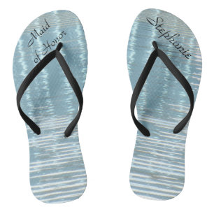 Abstract Water Maid of Honor Wedding Flip Flops