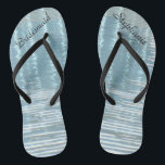 Abstract Water, Name, Bridesmaid Wedding  Flip Flops<br><div class="desc">These personalised, comfortable Bridesmaid Flip Flops are a simple, elegant, and chic gift for members of the Bridal Party - Bride, Bridesmaid, Maid of Honour ... They will add to the festivities of your wedding day, bachelorette party, or other celebration. Great by the beach! Easy to customise name and title....</div>