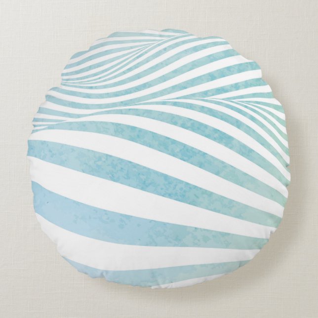 Abstract water texture made by hand painted waterc round cushion (Front)