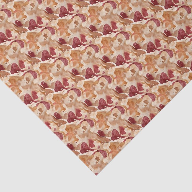 Abstract Watercikir Pattern in Warm Autumn Colors Tissue Paper (Detail)