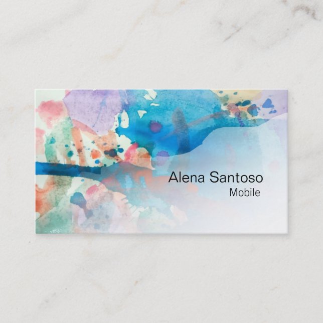 Abstract Watercolor 03 Business Card (Front)