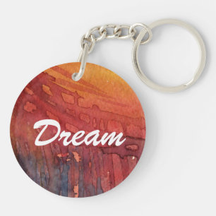 Abstract watercolor 3 key ring