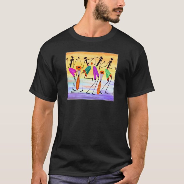 Abstract Watercolor African art, Happiness T-Shirt (Front)
