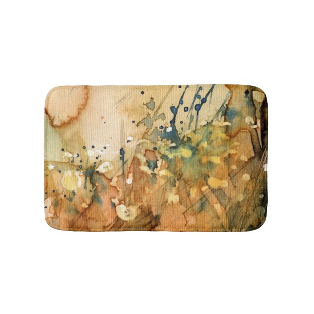 Abstract watercolor and old background bath mat (Front)