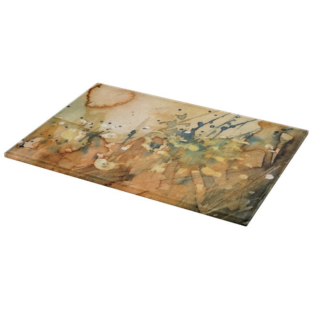 Abstract watercolor and old background cutting board (Corner)