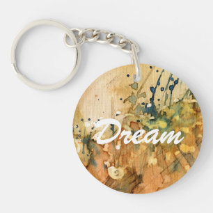 Abstract watercolor and old background key ring