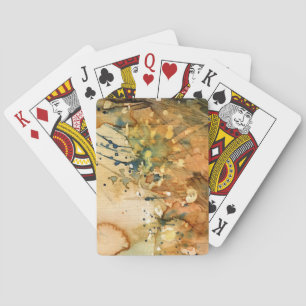 Abstract watercolor and old background playing cards