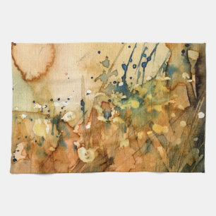 Abstract watercolor and old background tea towel