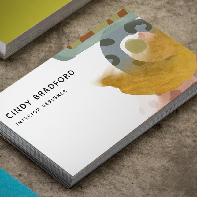 Abstract Watercolor Animal Print Paint Business Card (Creator Uploaded)