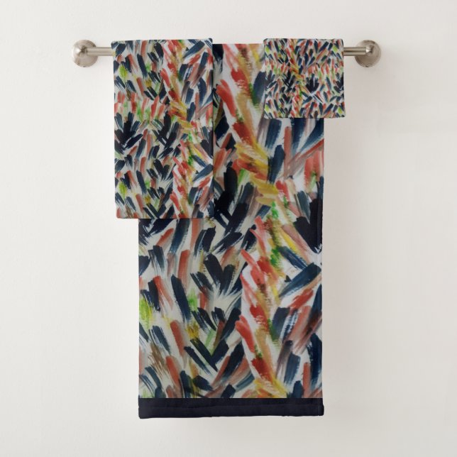 Abstract Watercolor Art Bath Towel Set (Insitu)
