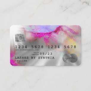 Abstract watercolor art Credit Card Style silver
