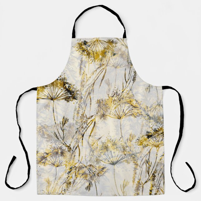 Abstract watercolor background: dandelion, juniper apron (Front)